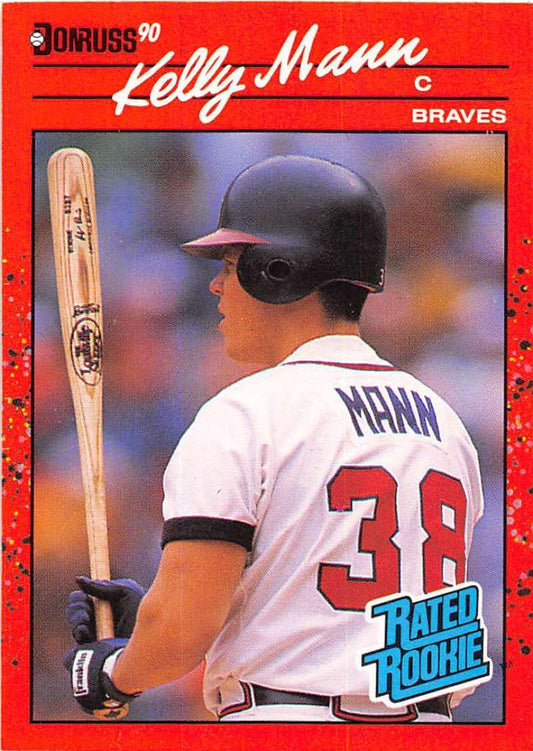 1990 Donruss Baseball  #46 Kelly Mann DP  RC Rookie Atlanta Braves  Image 1