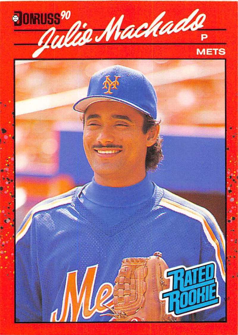 1990 Donruss Baseball #47 Julio Machado RC Rookie New York Mets Image 1