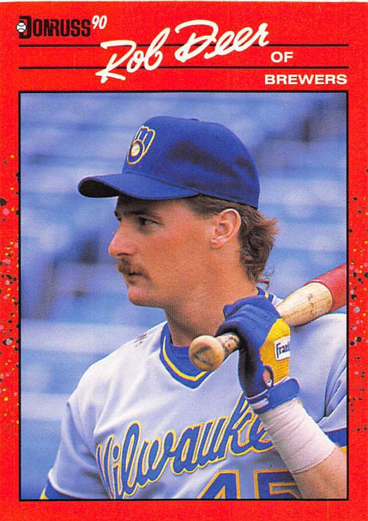 1990 Donruss Baseball  #55 Rob Deer  Milwaukee Brewers  Image 1