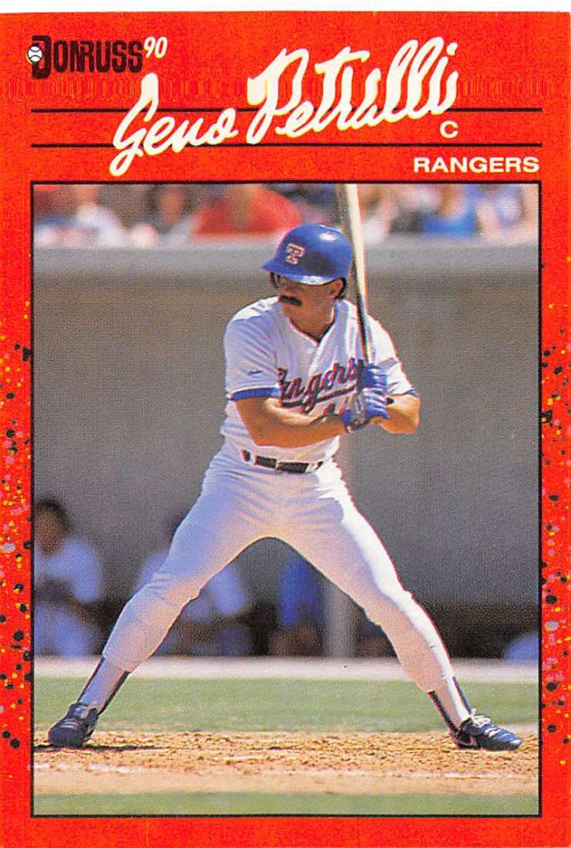 1990 Donruss Baseball #56 Geno Petralli Texas Rangers Image 1