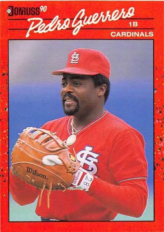 1990 Donruss Baseball  #63 Pedro Guerrero  St. Louis Cardinals  Image 1
