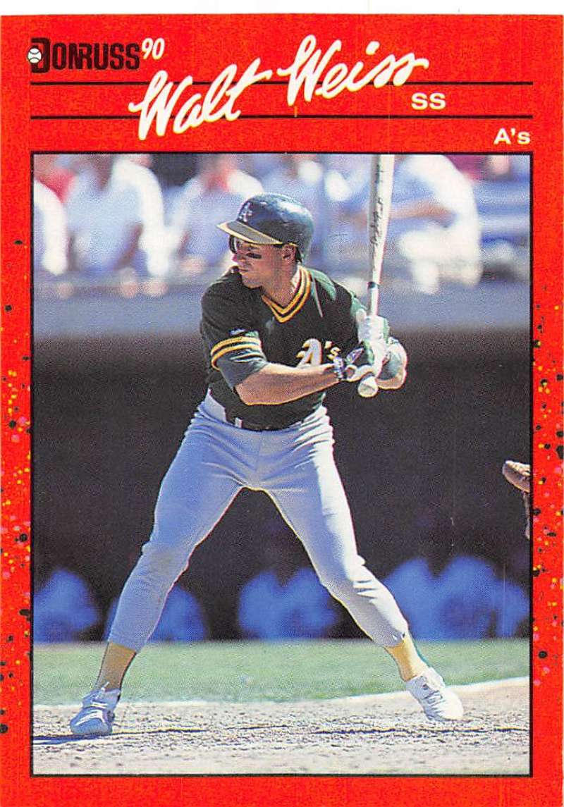 1990 Donruss Baseball #67 Walt Weiss Oakland Athletics Image 1