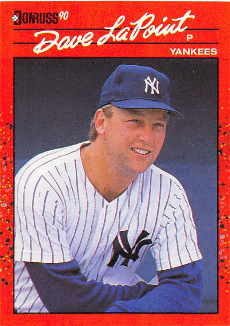 1990 Donruss Baseball #72 Dave LaPoint New York Yankees Image 1