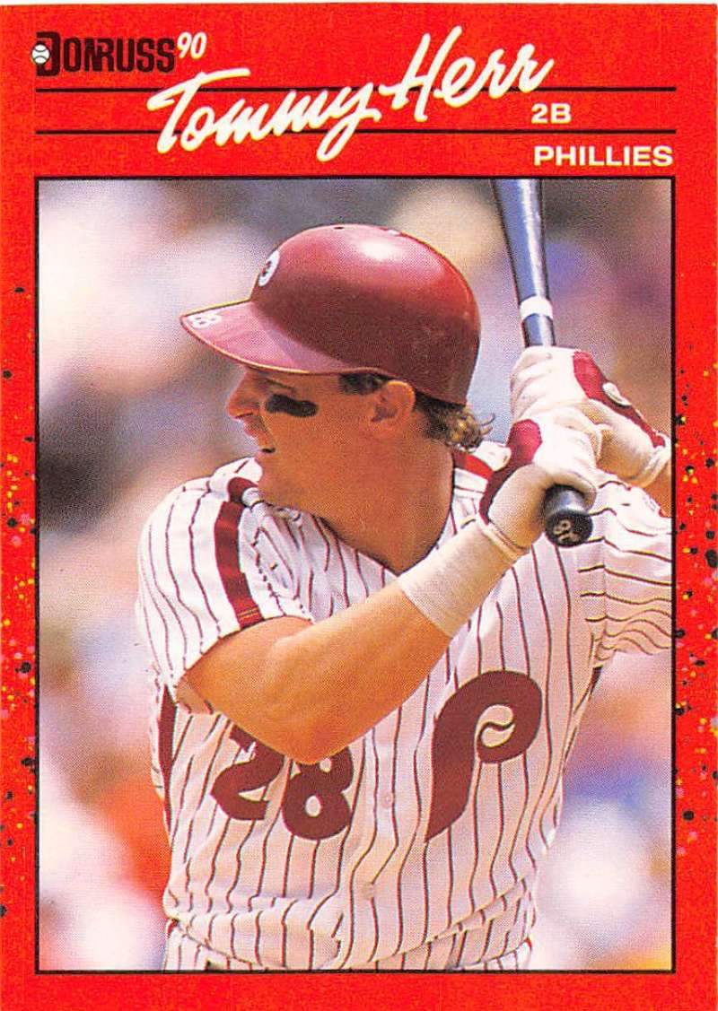 1990 Donruss Baseball #75 Tom Herr Philadelphia Phillies Image 1
