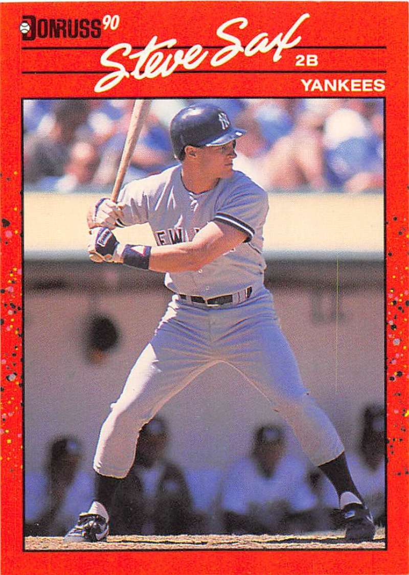 1990 Donruss Baseball #78 Steve Sax New York Yankees Image 1