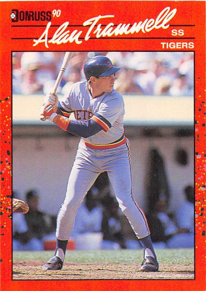 1990 Donruss Baseball #90 Alan Trammell Detroit Tigers Image 1