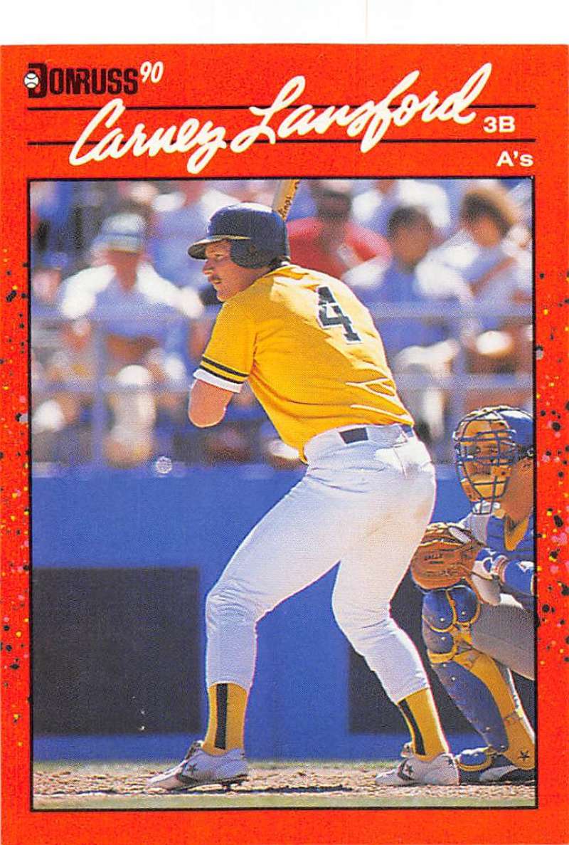 1990 Donruss Baseball #95 Carney Lansford Oakland Athletics Image 1