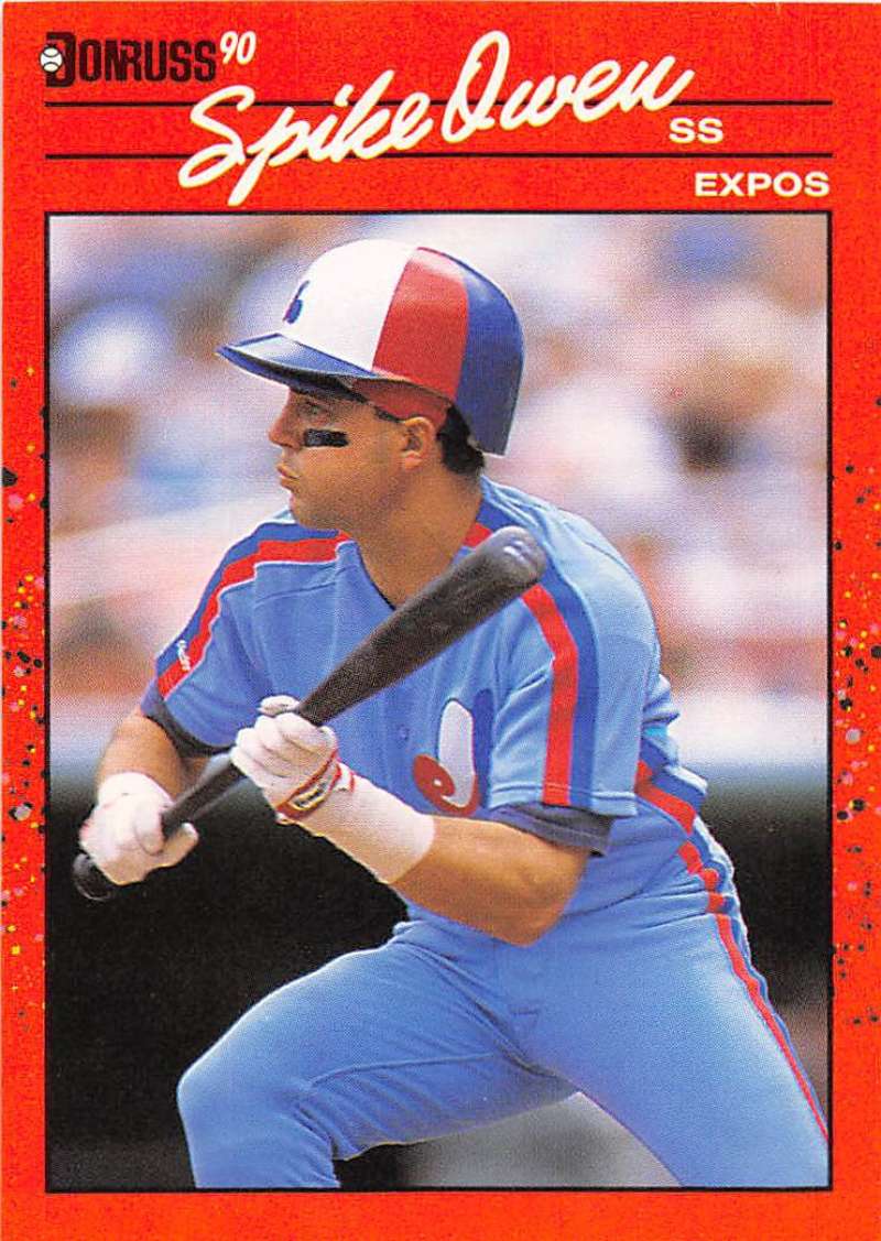 1990 Donruss Baseball #102 Spike Owen Montreal Expos Image 1