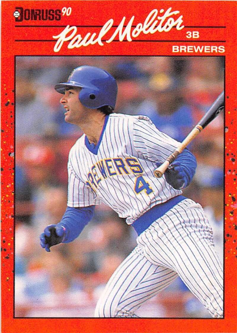 1990 Donruss Baseball #103 Paul Molitor Milwaukee Brewers Image 1