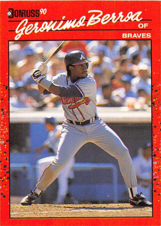 1990 Donruss Baseball  #104 Geronimo Berroa  Atlanta Braves  Image 1