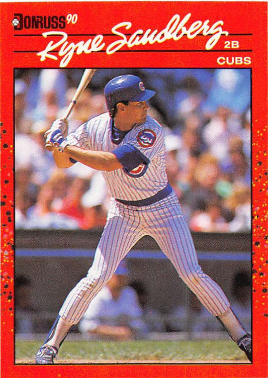 1990 Donruss Baseball  #105 Ryne Sandberg  Chicago Cubs  Image 1