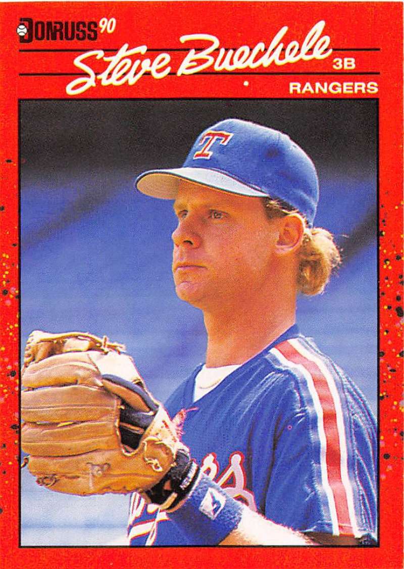 1990 Donruss Baseball #107 Steve Buechele Texas Rangers Image 1
