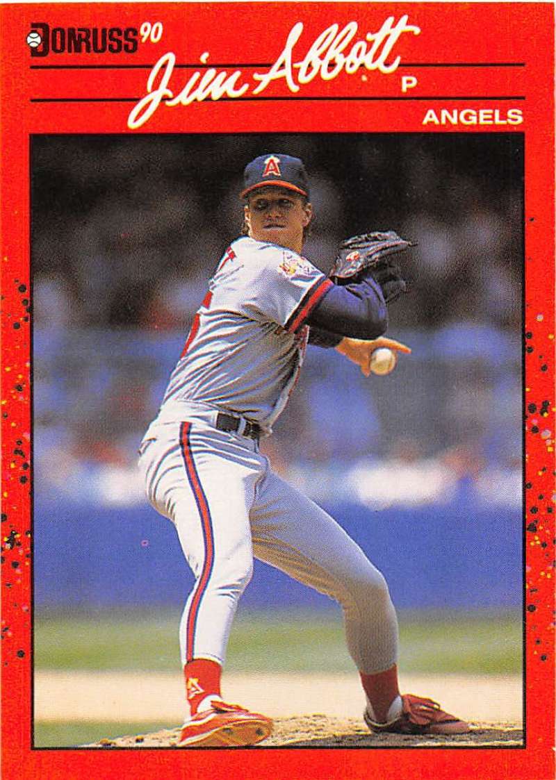 1990 Donruss Baseball #108 Jim Abbott California Angels Image 1