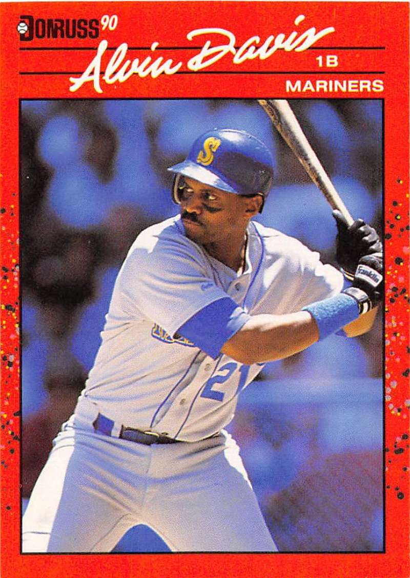 1990 Donruss Baseball #109 Alvin Davis Seattle Mariners Image 1