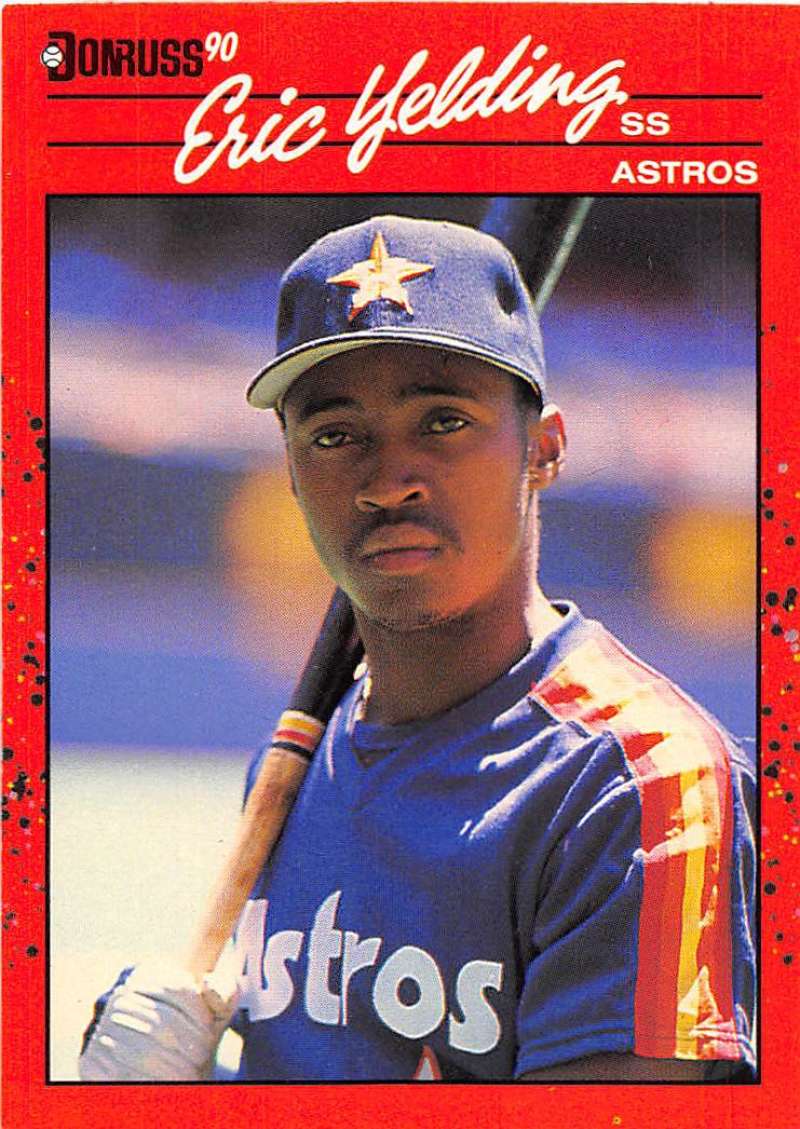 1990 Donruss Baseball #123 Eric Yelding RC Rookie Houston Astros Image 1