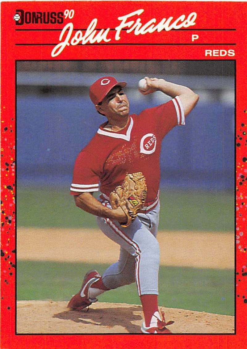 1990 Donruss Baseball #124 John Franco Cincinnati Reds Image 1