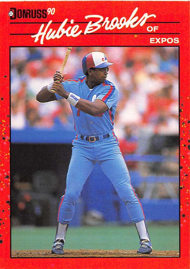 1990 Donruss Baseball  #130 Hubie Brooks  Montreal Expos  Image 1