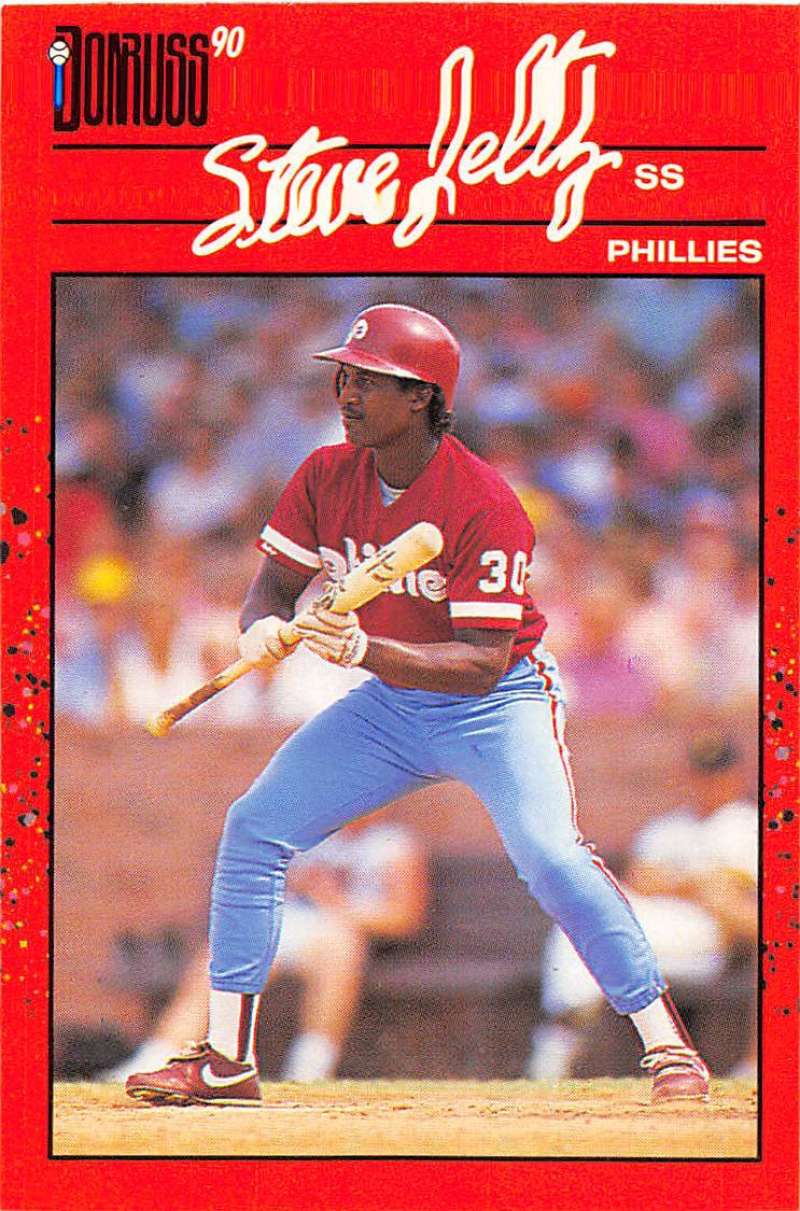 1990 Donruss Baseball #133 Steve Jeltz Philadelphia Phillies Image 1