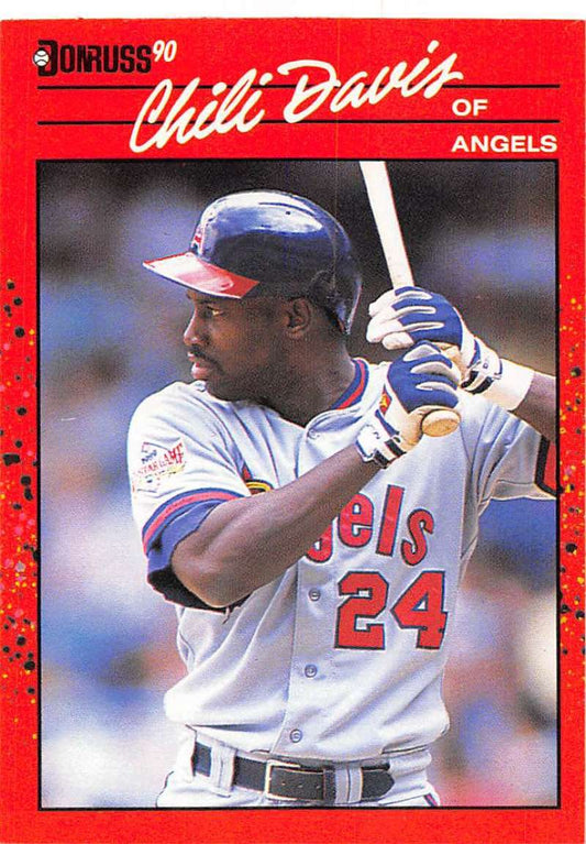 1990 Donruss Baseball  #136 Chili Davis  California Angels  Image 1
