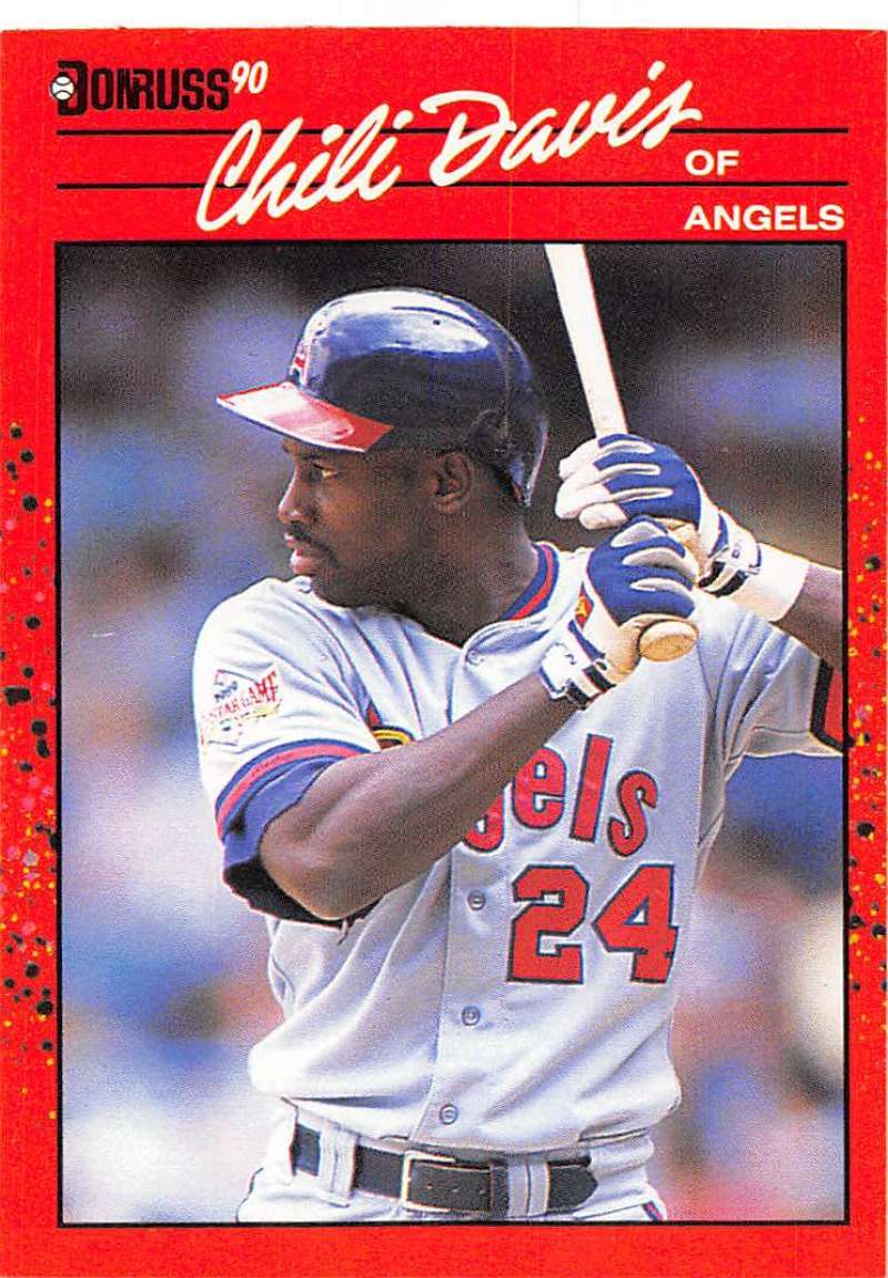 1990 Donruss Baseball #136 Chili Davis California Angels Image 1