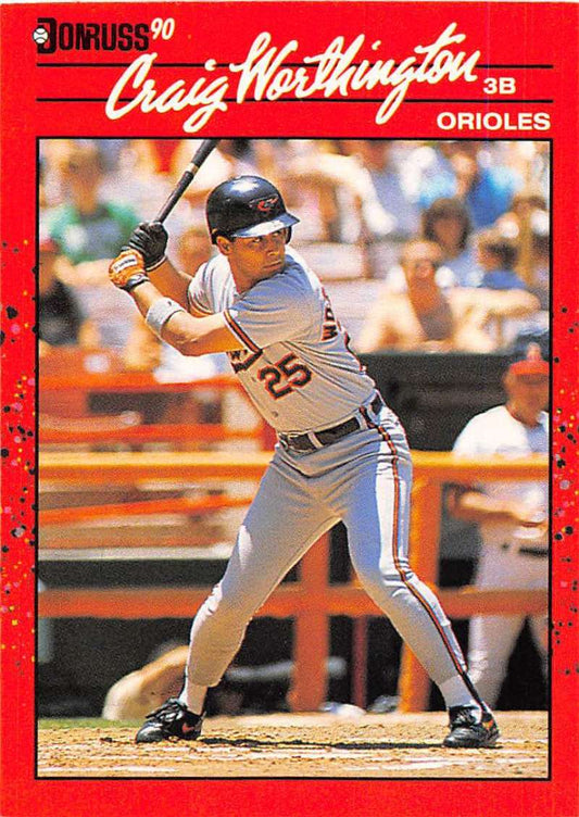 1990 Donruss Baseball  #141 Craig Worthington  Baltimore Orioles  Image 1