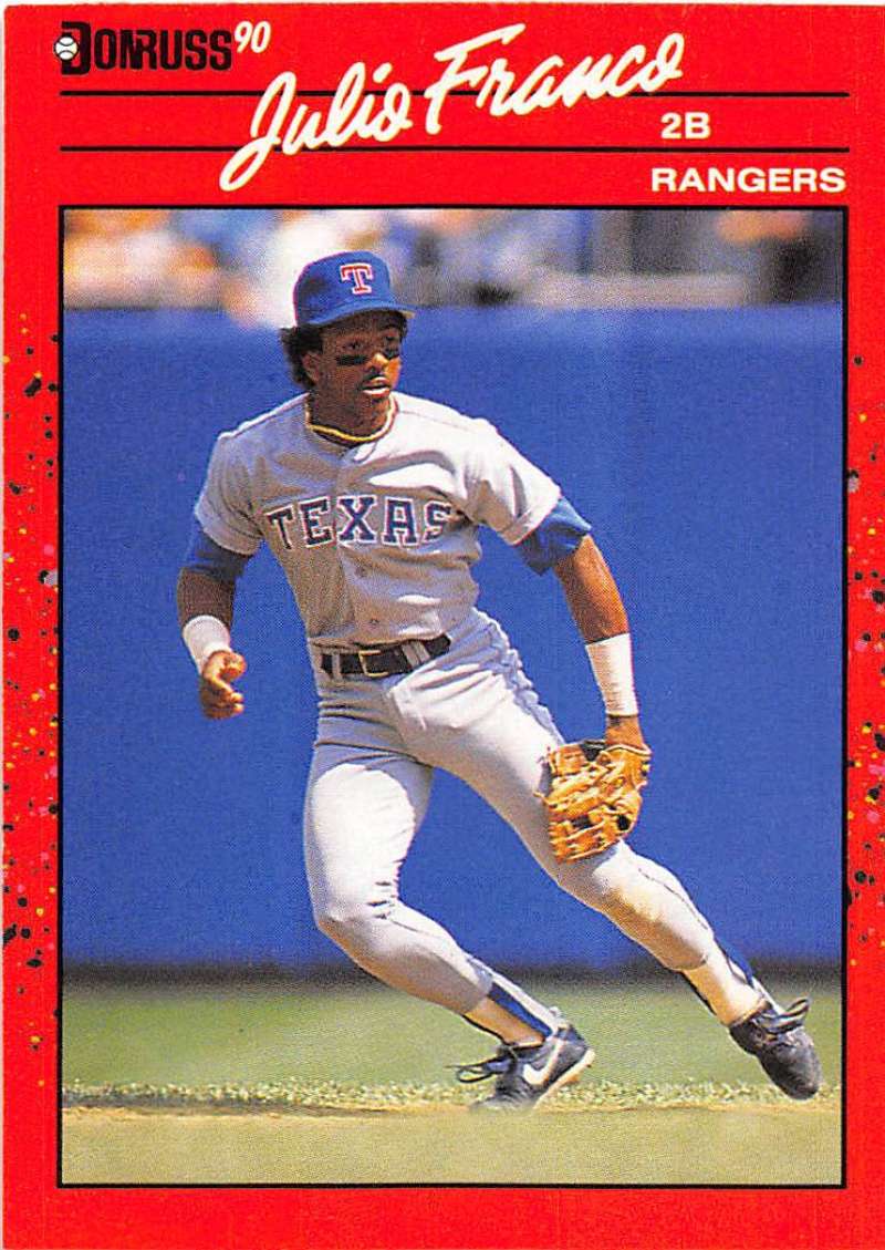 1990 Donruss Baseball #142 Julio Franco Texas Rangers Image 1