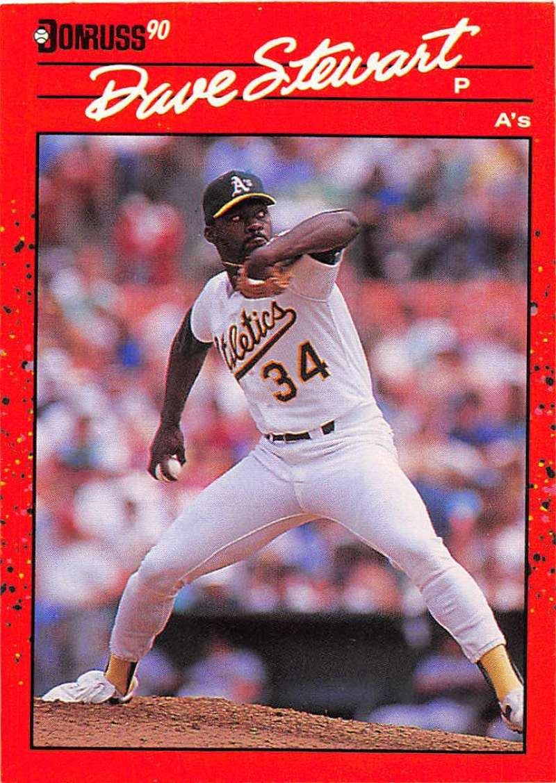 1990 Donruss Baseball #150 Dave Stewart Oakland Athletics Image 1