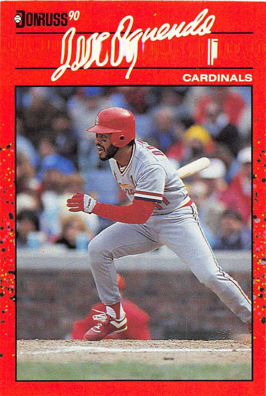 1990 Donruss Baseball  #161 Jose Oquendo  St. Louis Cardinals  Image 1