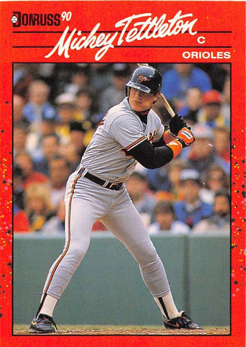1990 Donruss Baseball #169 Mickey Tettleton Baltimore Orioles Image 1