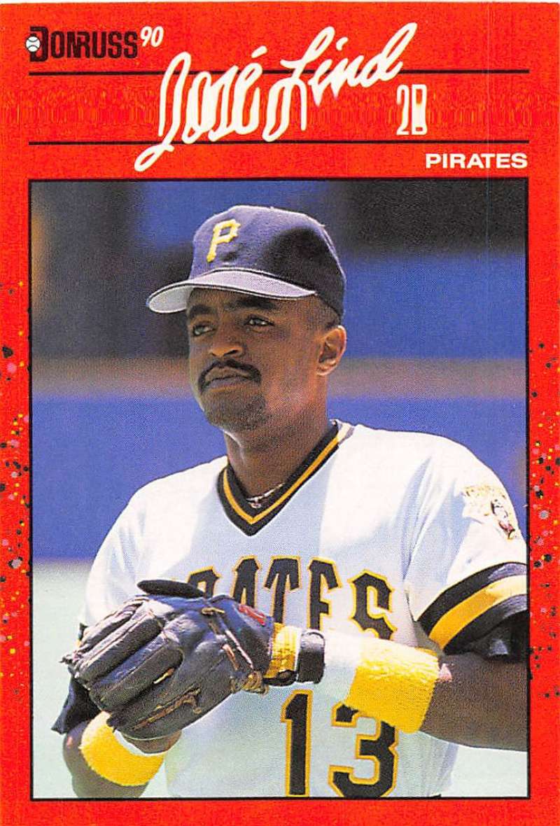 1990 Donruss Baseball #172 Jose Lind Pittsburgh Pirates Image 1