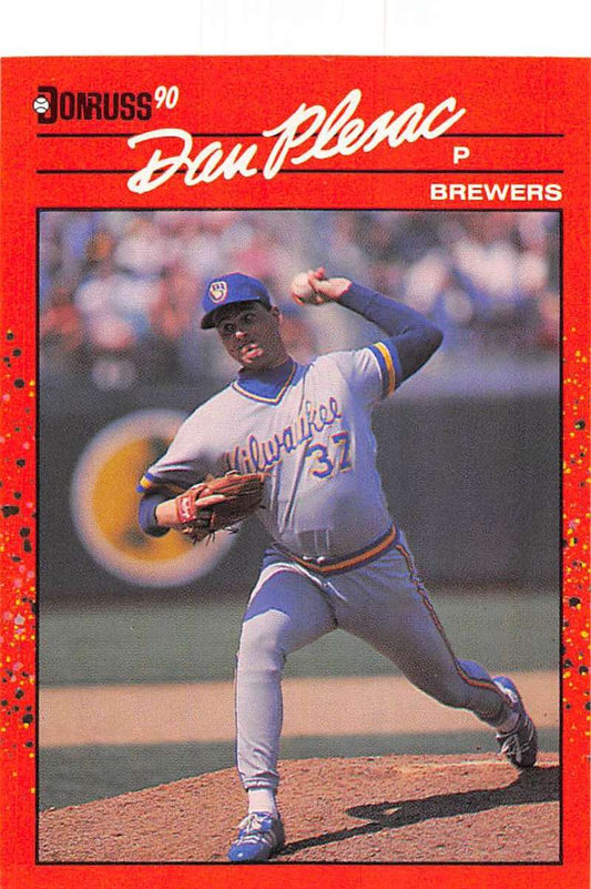 1990 Donruss Baseball  #175 Dan Plesac  Milwaukee Brewers  Image 1