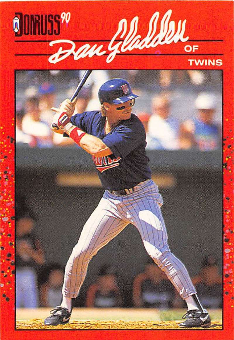 1990 Donruss Baseball #182 Dan Gladden Minnesota Twins Image 1