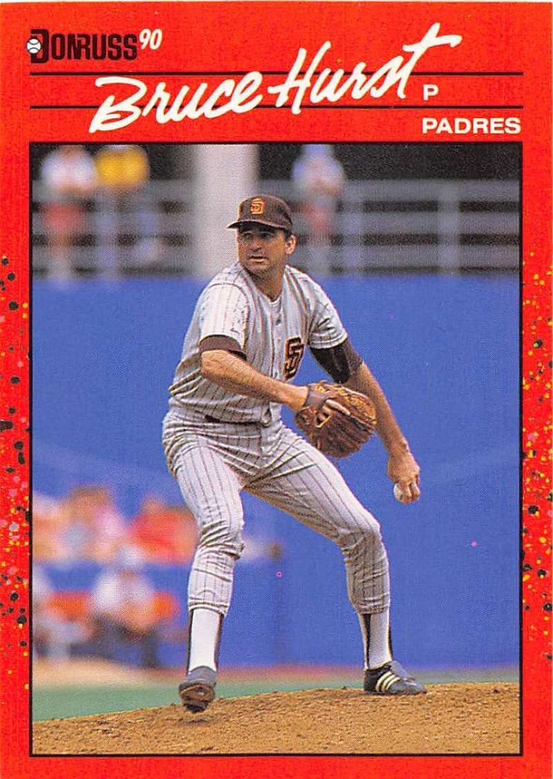1990 Donruss Baseball #183 Bruce Hurst San Diego Padres Image 1