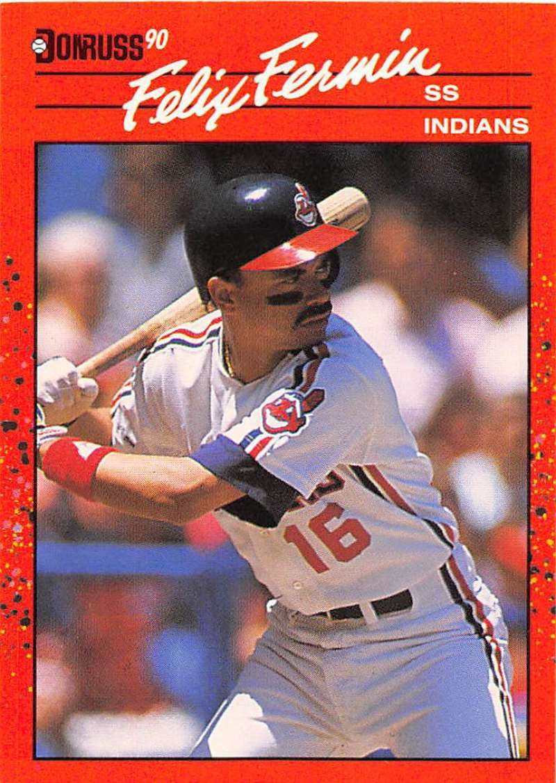 1990 Donruss Baseball #191 Felix Fermin Cleveland Indians Image 1