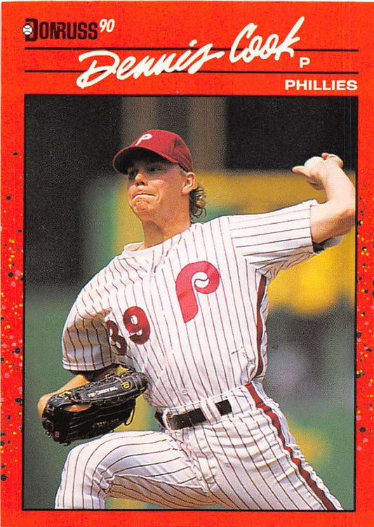 1990 Donruss Baseball  #193 Dennis Cook  Philadelphia Phillies  Image 1