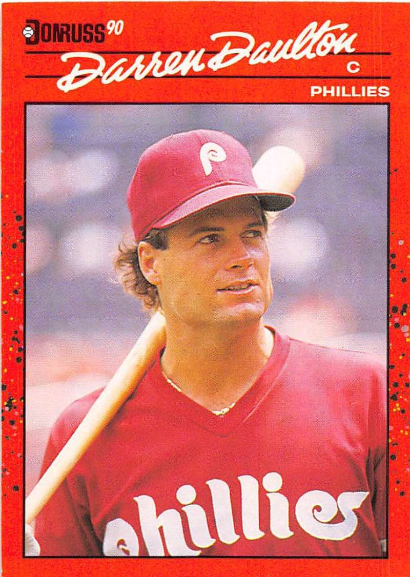 1990 Donruss Baseball #194 Darren Daulton Philadelphia Phillies Image 1
