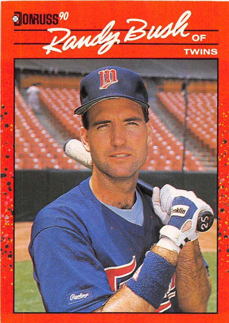 1990 Donruss Baseball #199 Randy Bush Minnesota Twins Image 1