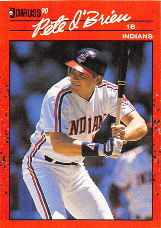1990 Donruss Baseball  #202 Pete O'Brien  Cleveland Indians  Image 1