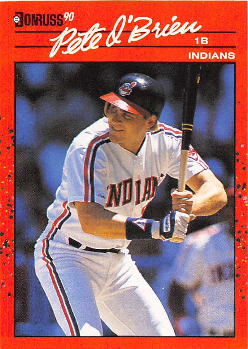 1990 Donruss Baseball #202 Pete O'Brien Cleveland Indians Image 1