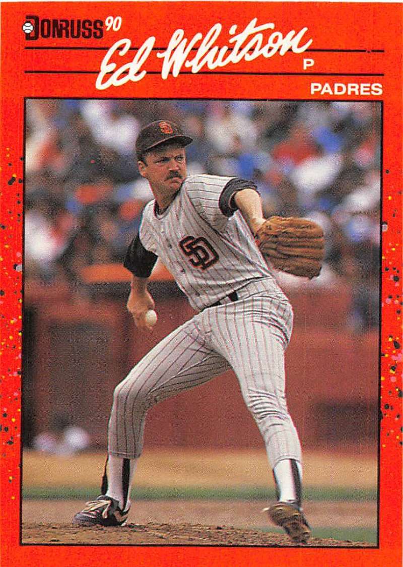 1990 Donruss Baseball #205 Ed Whitson San Diego Padres Image 1