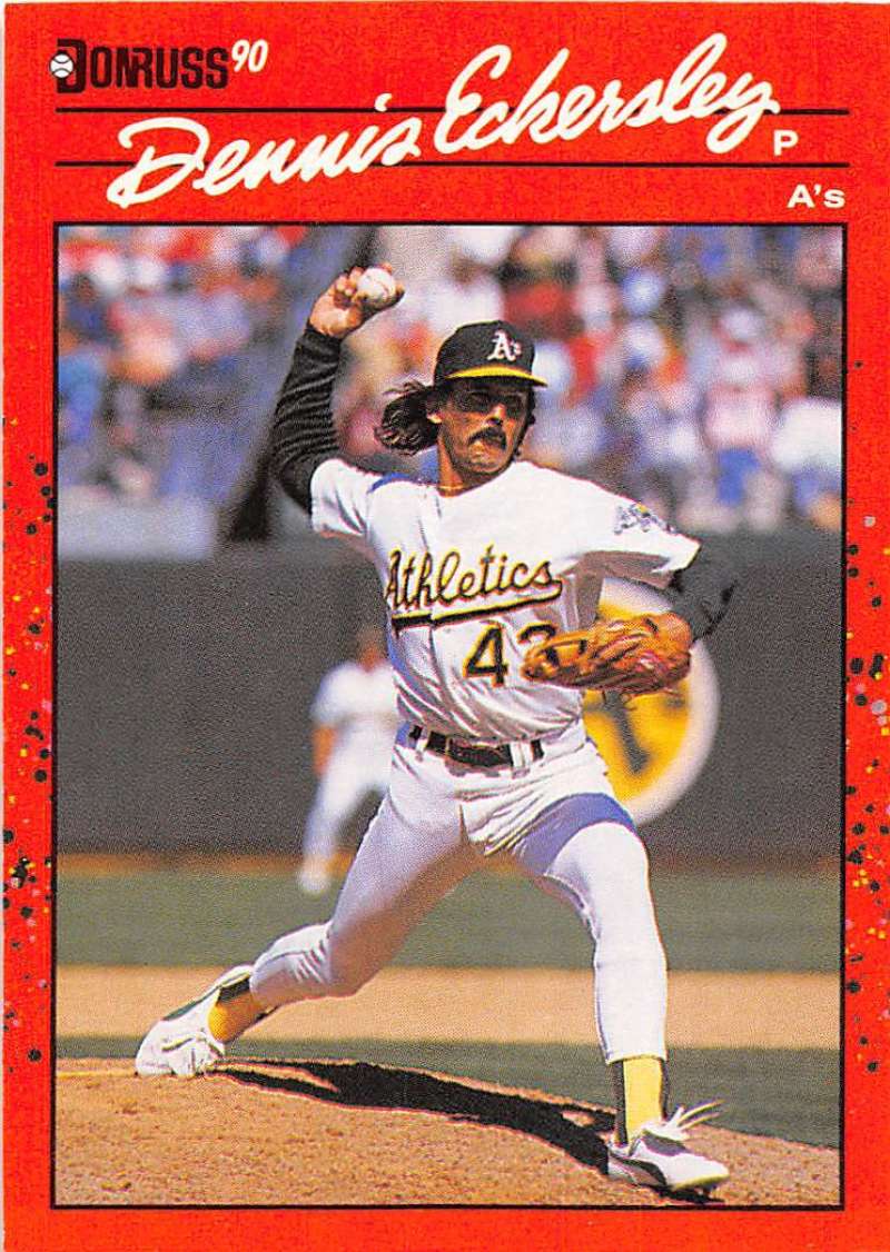 1990 Donruss Baseball #210 Dennis Eckersley Oakland Athletics Image 1