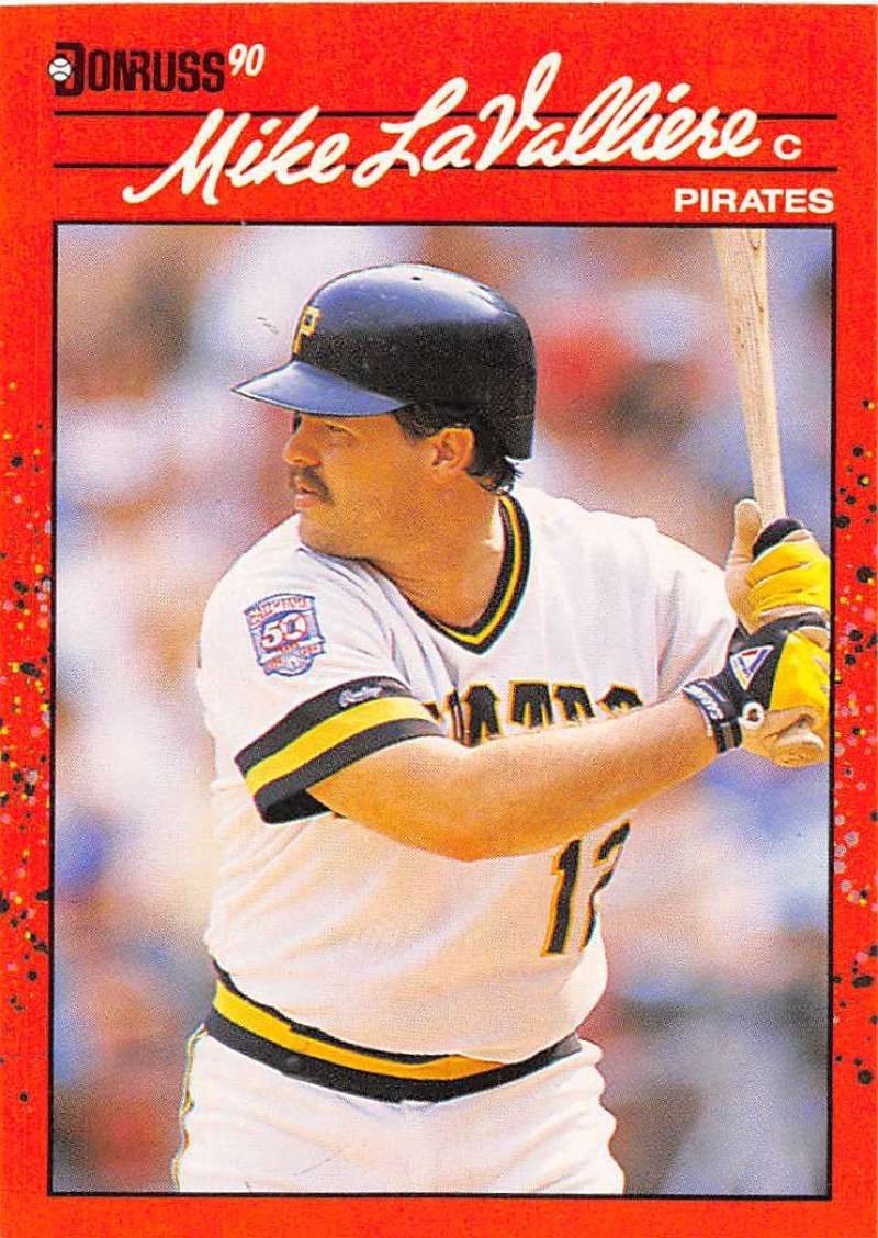 1990 Donruss Baseball #211 Mike LaValliere Pittsburgh Pirates Image 1