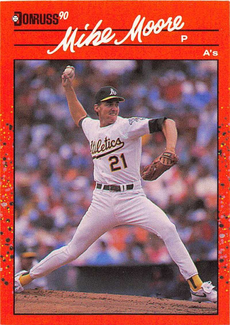1990 Donruss Baseball #214 Mike Moore Oakland Athletics Image 1