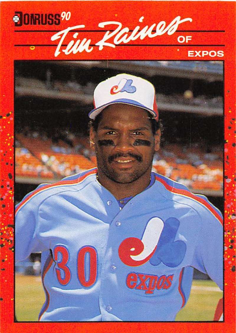 1990 Donruss Baseball #216 Tim Raines Montreal Expos Image 1