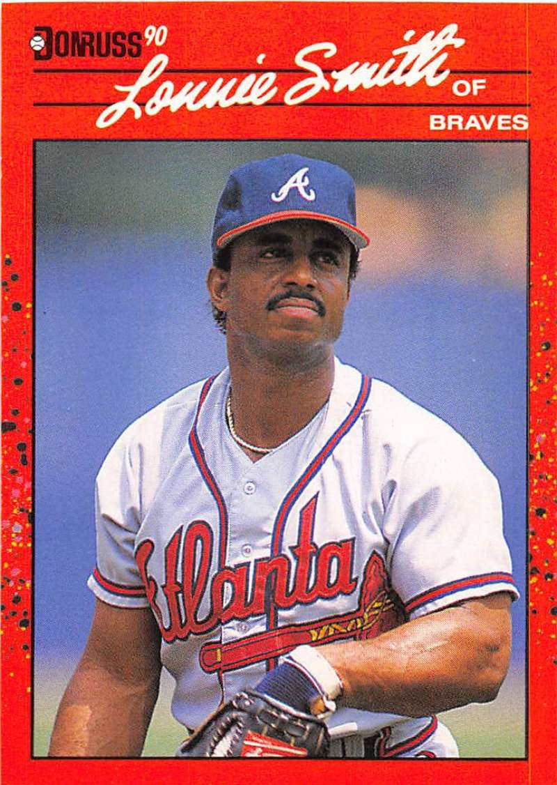 1990 Donruss Baseball #222 Lonnie Smith Atlanta Braves Image 1