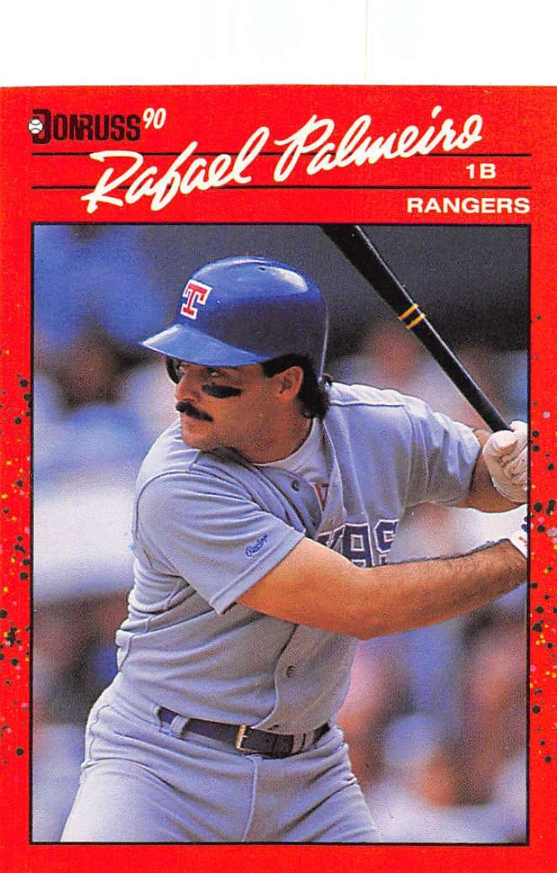 1990 Donruss Baseball #225 Rafael Palmeiro Texas Rangers Image 1