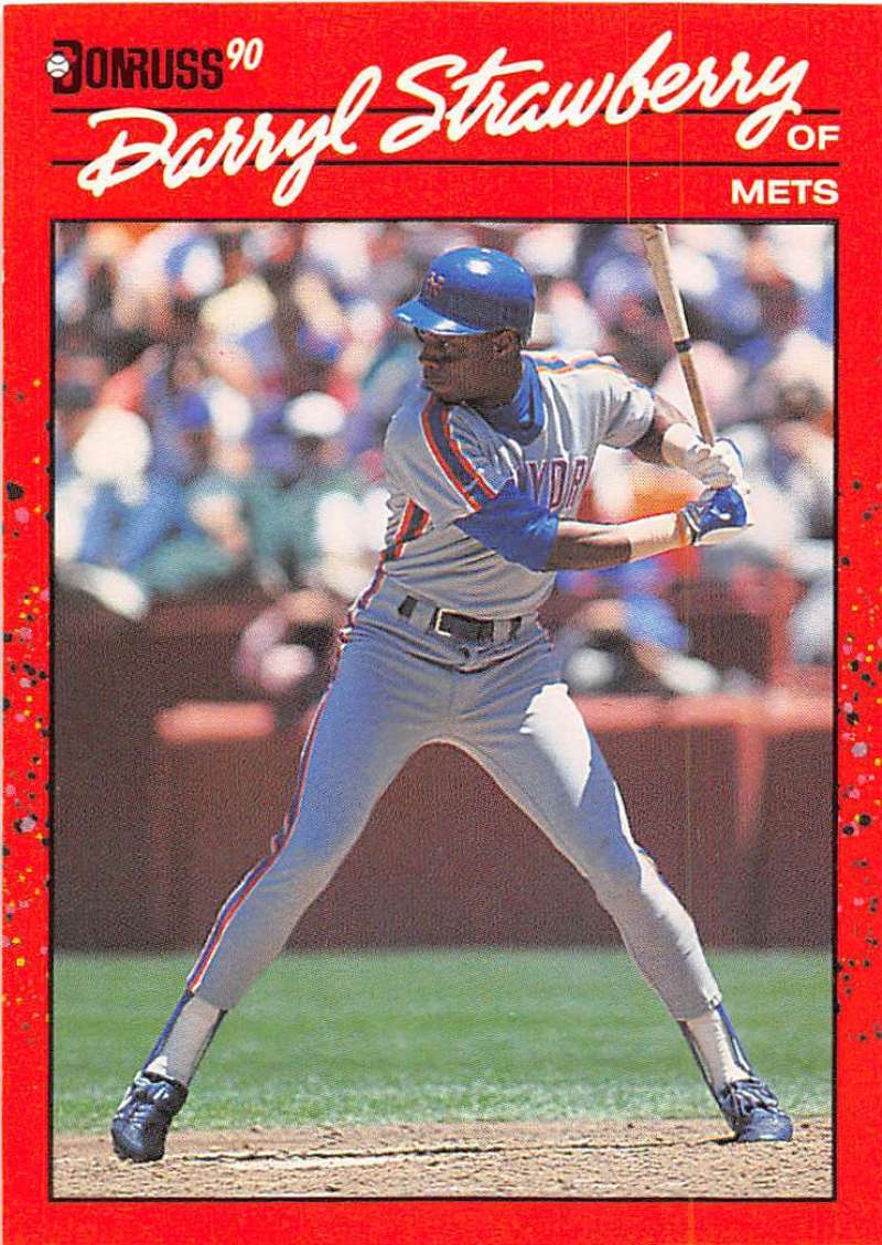 1990 Donruss Baseball #235 Darryl Strawberry New York Mets Image 1