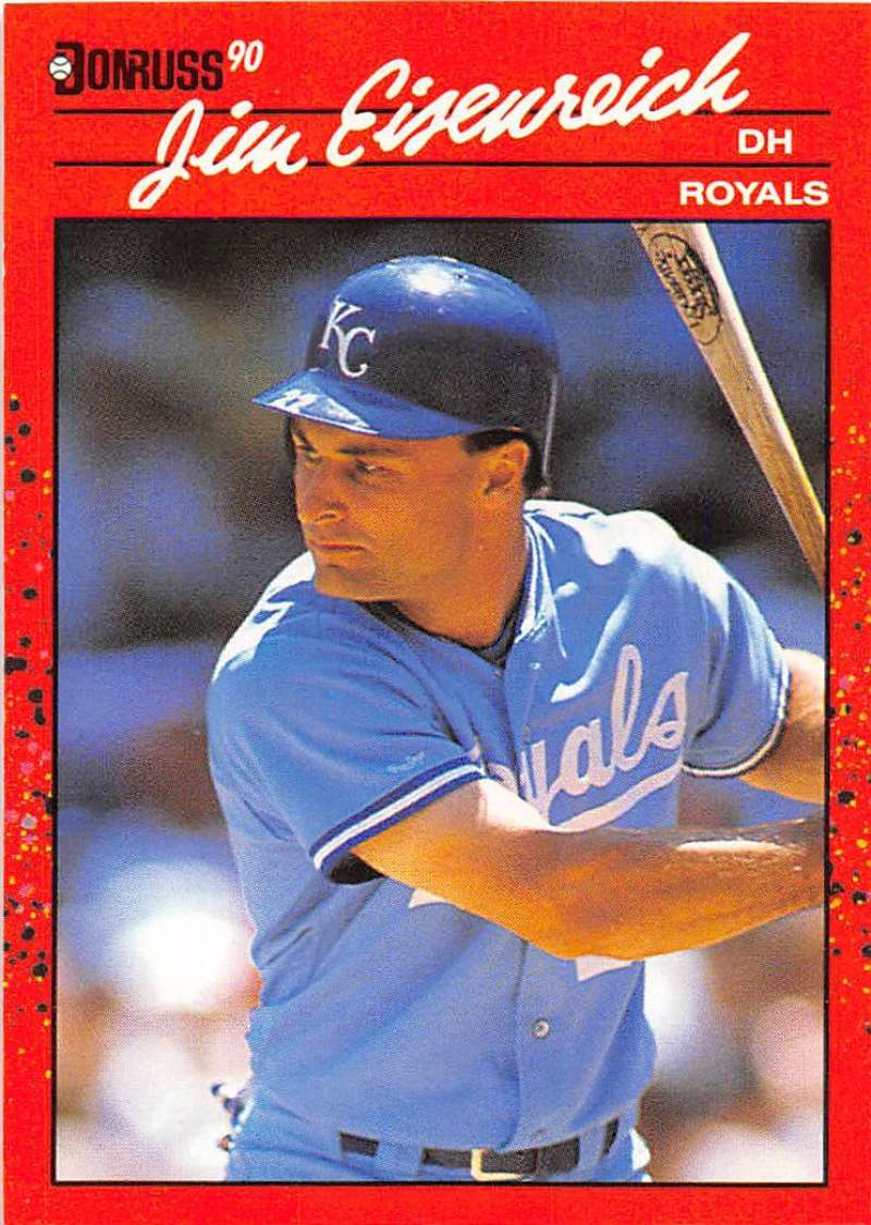 1990 Donruss Baseball #238 Jim Eisenreich Kansas City Royals Image 1