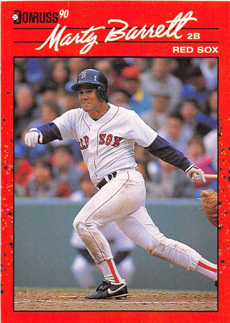 1990 Donruss Baseball #240 Marty Barrett Boston Red Sox Image 1