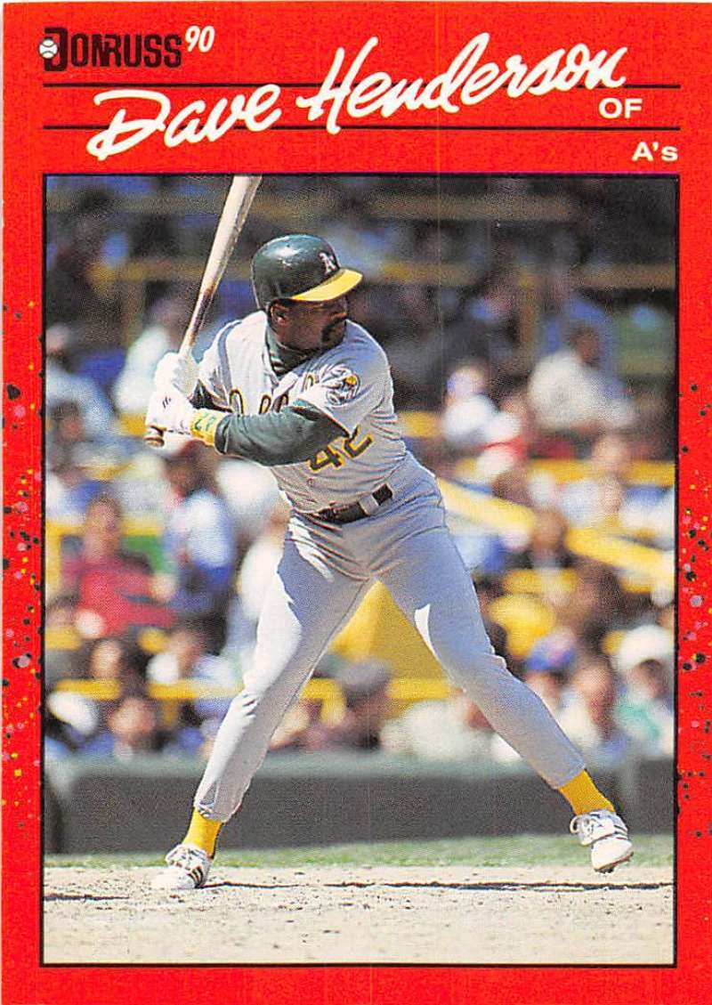 1990 Donruss Baseball #243 Dave Henderson Oakland Athletics Image 1